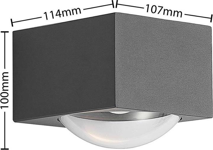 Actual product image Lucande Almos LED outdoor wall light, angular, 1-light. (670 lm, IP65)