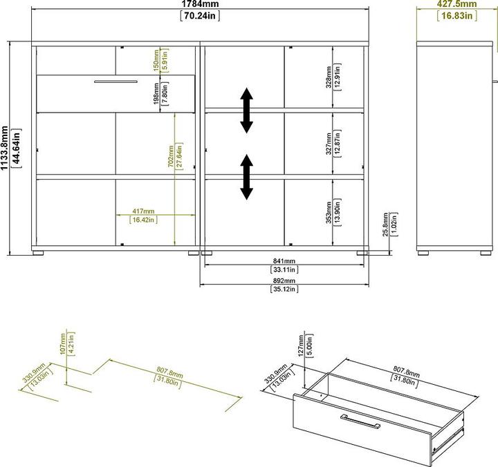 Produktbild Tvilum Büroregal Prisme (178 x 40 x 113 cm)