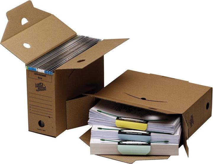 Actual product image Loeffs patent Loeff"s patent archive box universal box (W)120 mm DIN A4, brown, made of FSC certified material (A4)