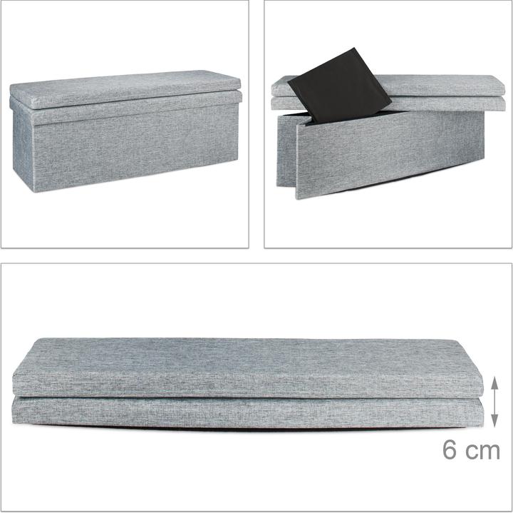 Actual product image Relaxdays Folding Storage Ottoman
