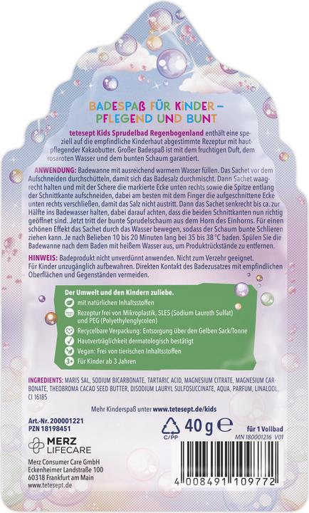 Valeurs nutritives et ingrédients Tetesept Kids Badespass Sprudelbad (Sel de bain)