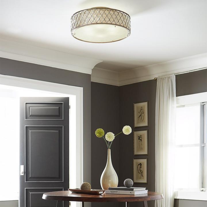 Actual product image Elstead Lighting Lucia ceiling light E27 6-way burnished silver linen fabric (E27)