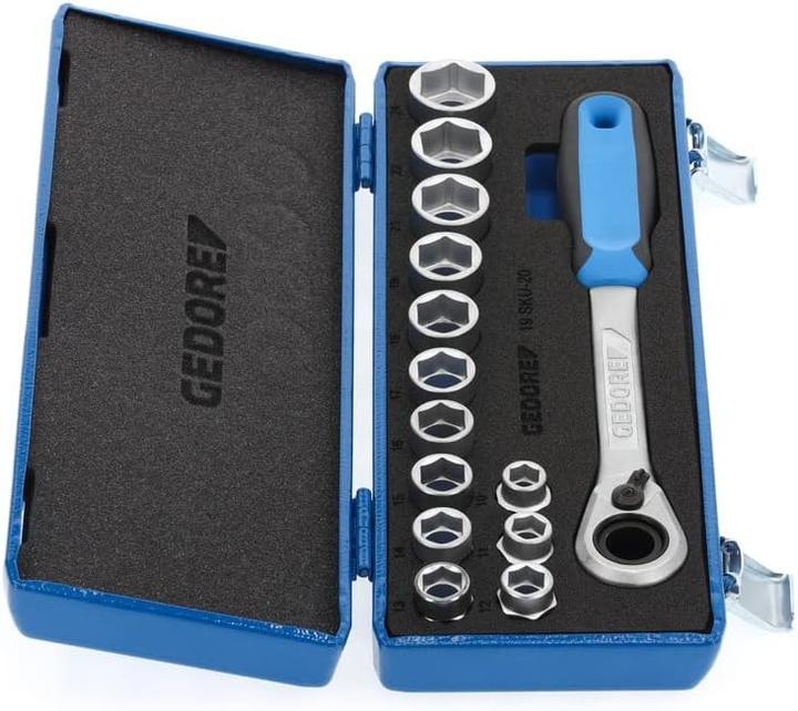Produktbild Gedore 19 SKU-20 Steckschlüssel-Satz 1/2", 14-teilig, 10-24 mm (10 mm, 11 mm, 12 mm, 13 mm, 14 mm, 15 mm, 16 mm, 17 mm, 18 mm, 19 mm, 21 mm, 22 mm, 24 mm)