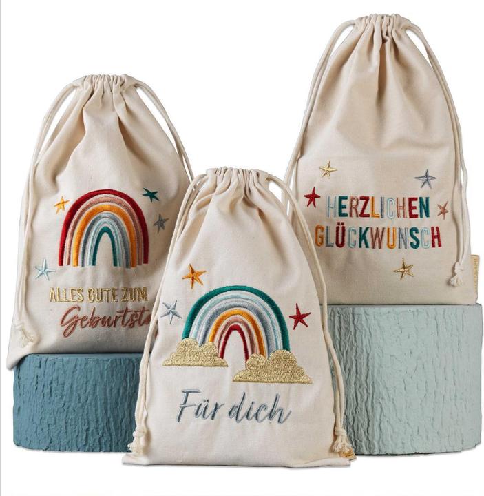 Papierdrachen Sacs en toile Anniversaire Arc-en-ciel Set 3 pièces (3x)
