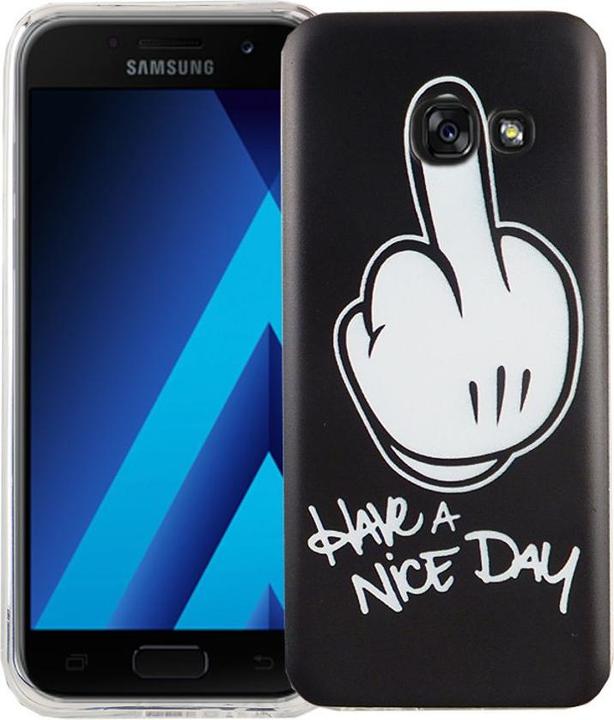 Actual product image König Design Mobile Case for Samsung Galaxy A3 2017 Middle Finger Case Cover Motif Slim (Samsung Galaxy A3 (2017))