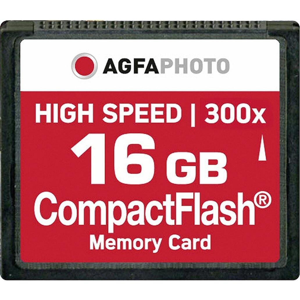 AGFAPHOTO Compact Flash 16GB High Speed 300x MLC (16 GB, CF), Speicherkarte, Schwarz