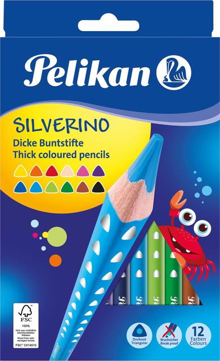 Actual product image Pelikan Crayons triangular Silverino (12x)