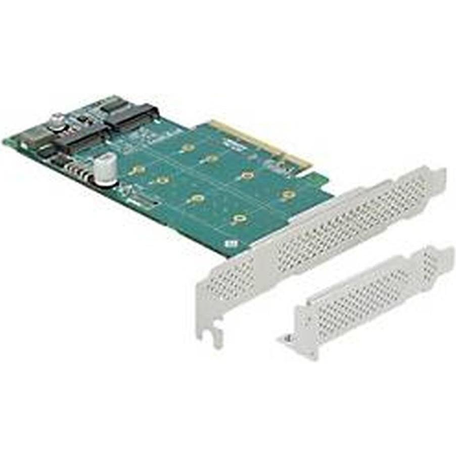 Delock Scheda PCI Express x8 a 2 x NVMe M.2 interni Chiave M, Controller di archiviazione