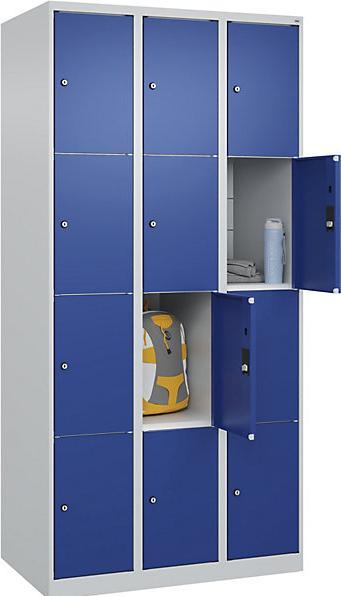 Actual product image C+P CP Classic Plus locker cabinet gentian blue, light grey 080000-304 S10003, 12 lockers 90.0 x (90 x 50 x 185 cm)