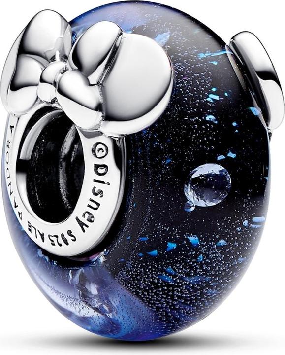 Image du produit Pandora Disney Mickey Mouse & Minnie Mouse Charm en verre de Murano bleu (Argent 925)