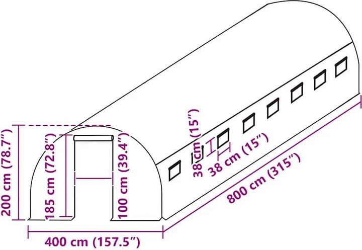 Image du produit vidaXL Gewächshaus Ersatzabdeckung