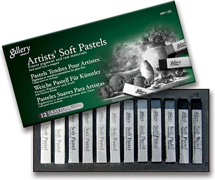 Immagine prodotto Mungo Künstler-Trockenölpastelle 12 Stück, grau MUNGYO (12x)