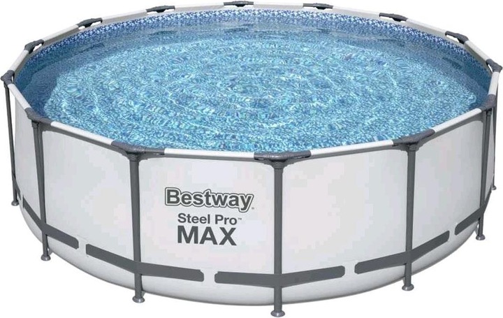 Produktbild Bestway Steel Pro MAX Frame Pool KomplettSet mit Filterpumpe Ø 427 x 122 cmRund (Ø 427 x 122 cm)