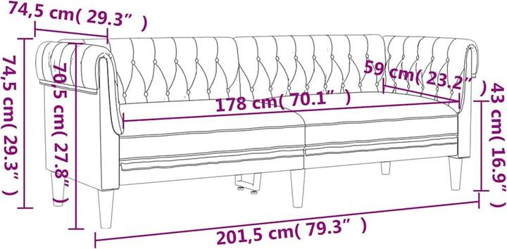 Produktbild vidaXL Chesterfield Sofa