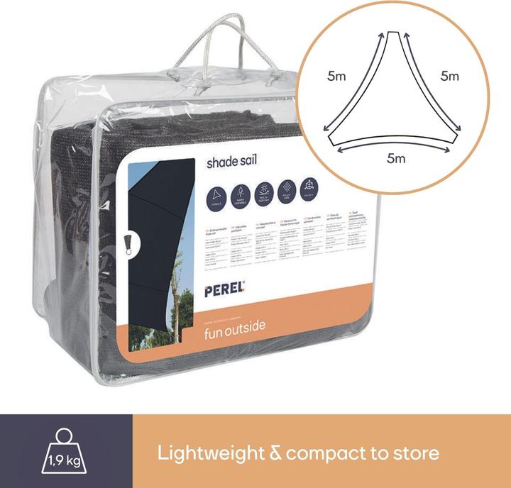Produktbild Perel Sonnensegel drei wasserdurchlässig (5 x 5 x 5 m)