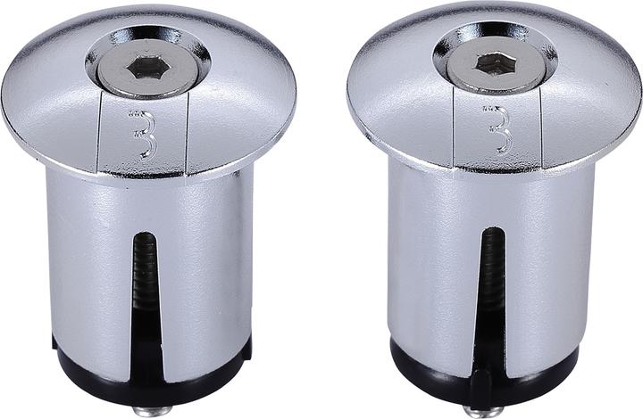 Actual product image BBB Handlebar end caps ScrewOn BHT-96, 2 pieces, chrome