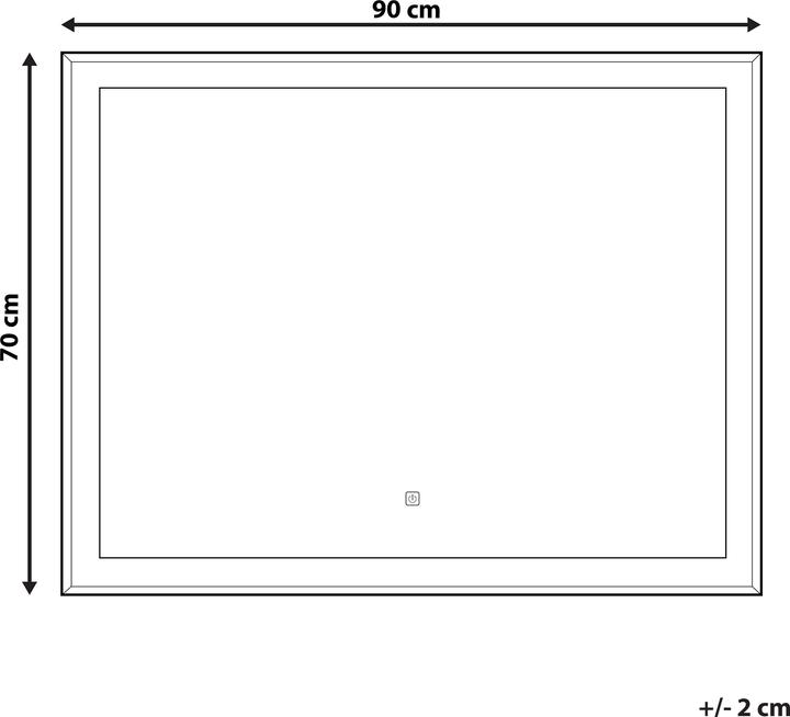 Image du produit Beliani Badspiegel mit LED-Beleuchtung rechteckig 90 x 70 cm ARGENS (90 x 70 cm)