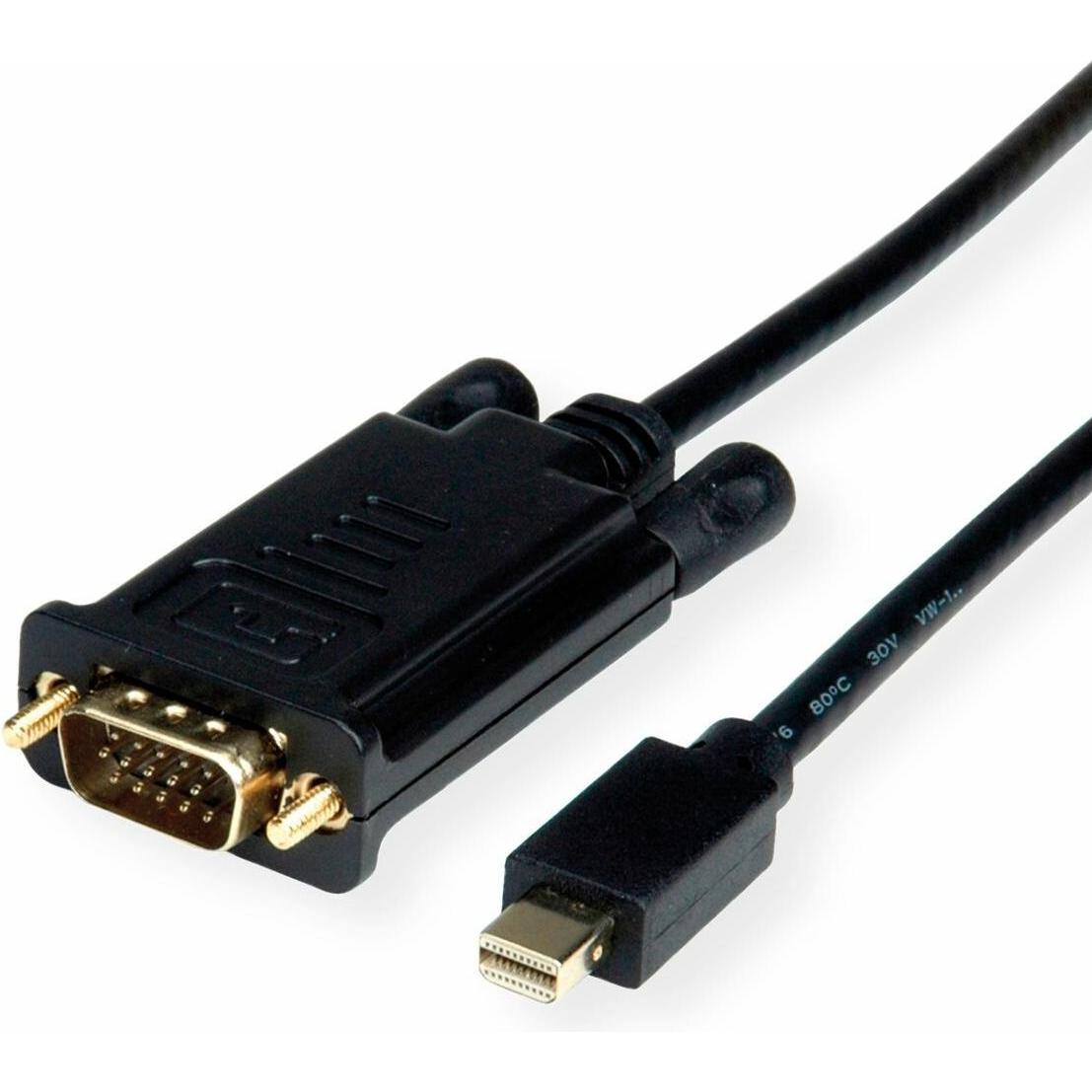 Roline Kabel Mini DisplayPort-VGA, Mini DP ST (1 m, DisplayPort), Video Kabel