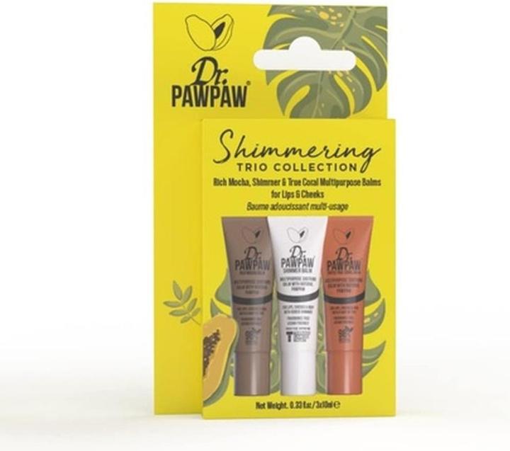 Dr. PawPaw Schimmerndes Trio Geschenkset - Glanz, Echtes Korall, Reiches Mokka (Lippenbalsam)