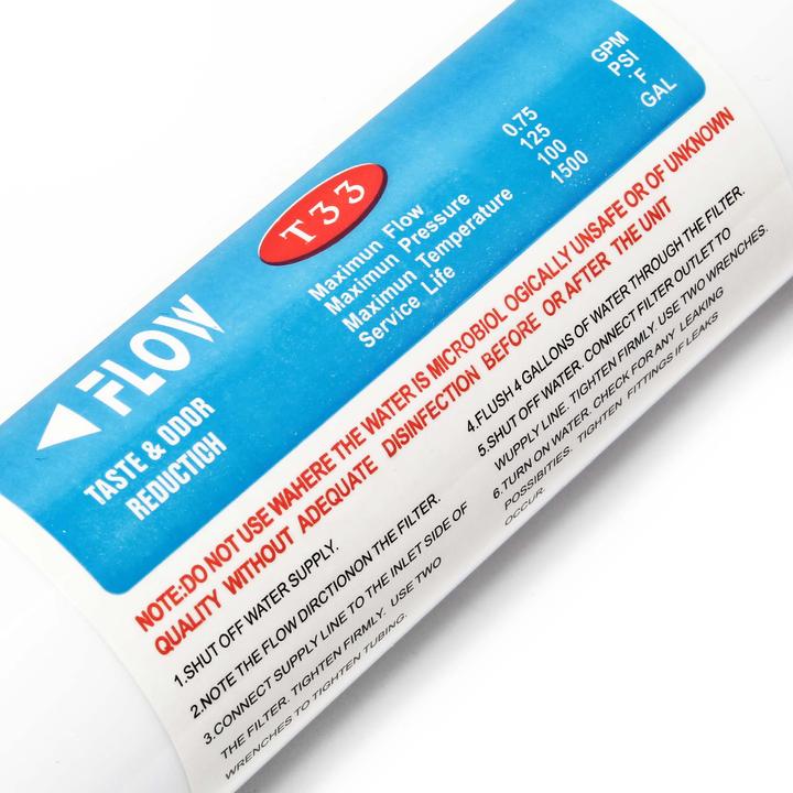 Actual product image Naturewater 10Inch - 254mm Activated Carbon Filter Cartridge Gourmet T33