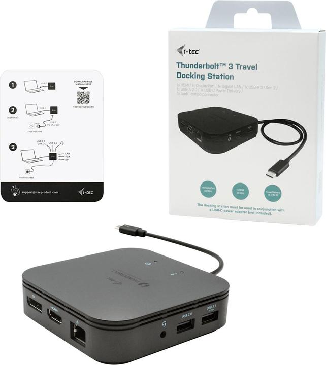 Produktbild i-tec Tb3traveldockpd (Thunderbolt, 4 Ports)