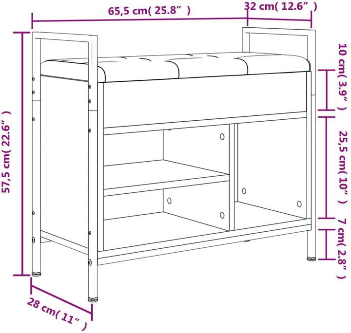 Immagine prodotto vidaXL Schuhbank (65.50 x 32 x 57.50 cm)