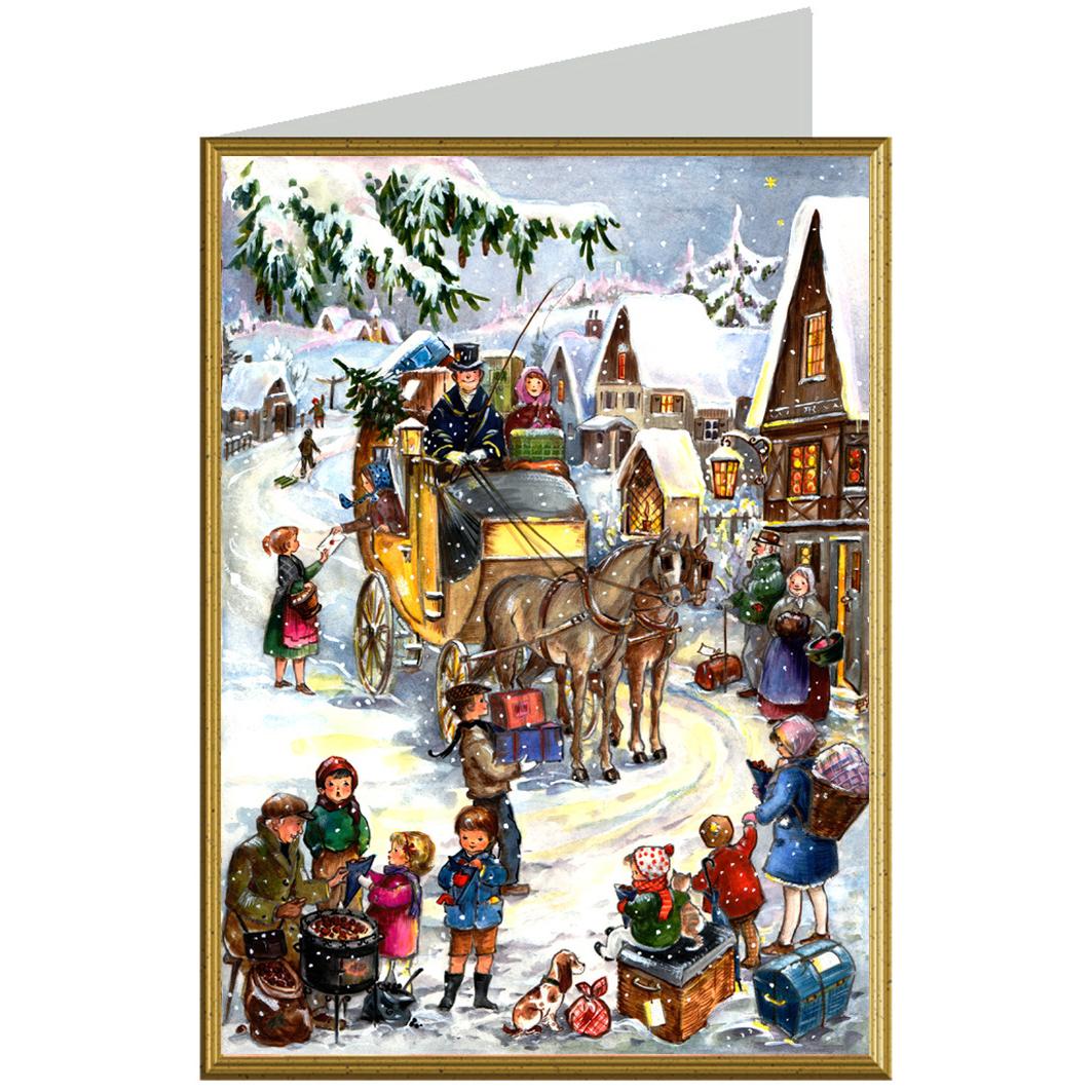 Richard Sellmer, Grusskarte + Briefpapier, 99002 - Weihnachtskarte - Weihnachtskutsche (1 Stk.)