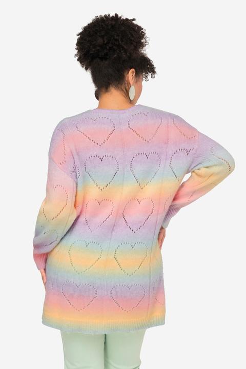 Produktbild Miamoda Pullover, Farbverlauf, Herz-Ajourmuster, V-Ausschnitt, Langarm (58)