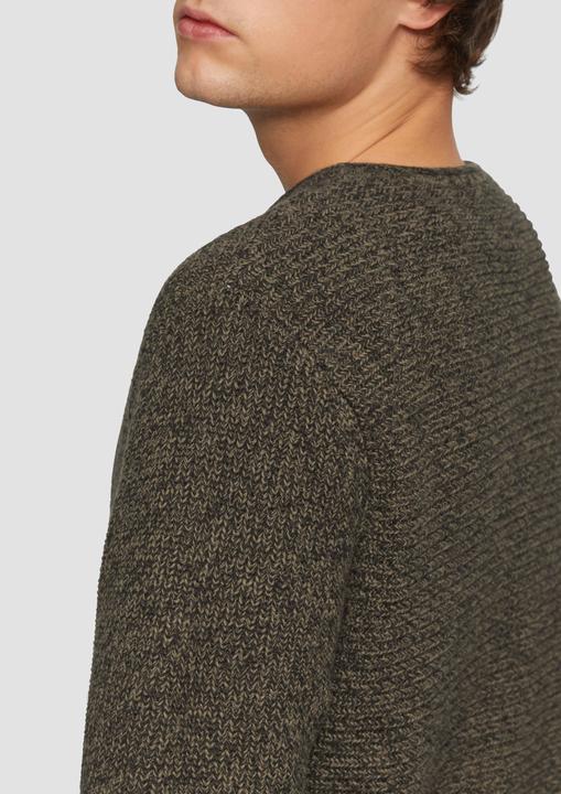 Produktbild S.Oliver Strickpullover Melierter Strickpullover mit Rippstruktur (L)