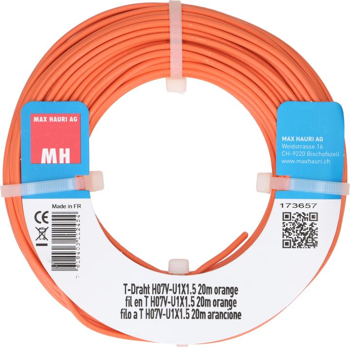 Actual product image Max Hauri T-wire H07V-U1X1.5 (20 m)