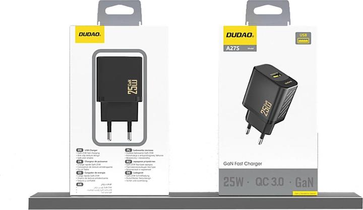 Produktbild Dudao A27S 25W GaN USB-A Charger - White (25 W, 1 Port)