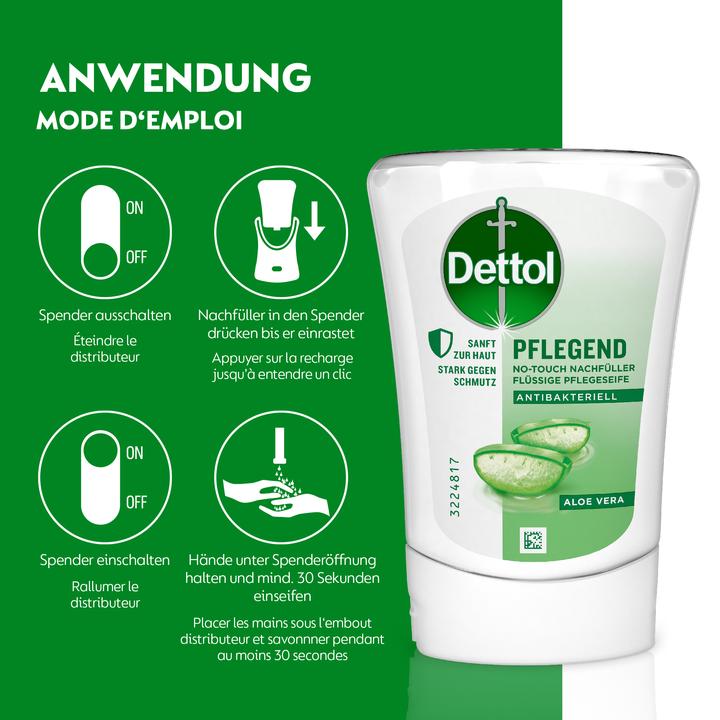 Produktbild Dettol No Touch Nachfüller Aloe Vera (Flüssigseife, Handseife Nachfüllpackung, 250 ml)