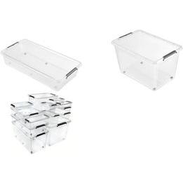 keeeper, Aufbewahrungsbox, Aufbewahrungsbox/Clipbox Lars, mit Rollen, 80 Liter natur-transparent, Deckel zuverlässig dur...