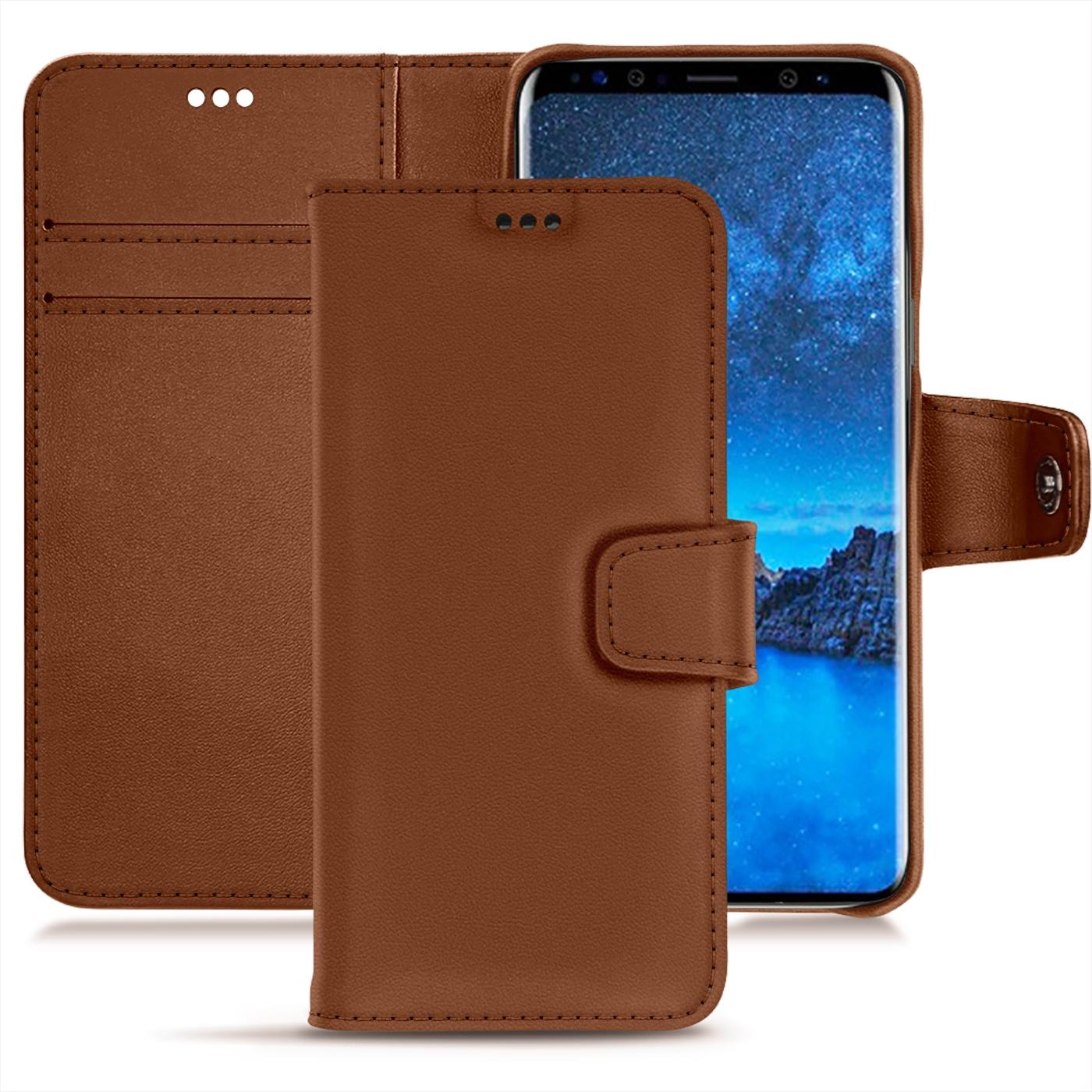 Thumbnail - Noreve Lederschutzhülle Wallet (Samsung Galaxy S9+), Smartphone Hülle, Braun
