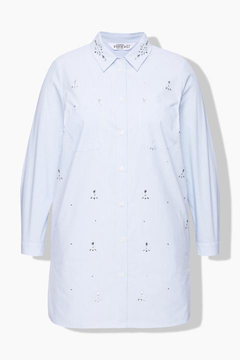 Actual product image Studio Untold Pintsriped Rhinestone Detail Button Down Blouse (50)