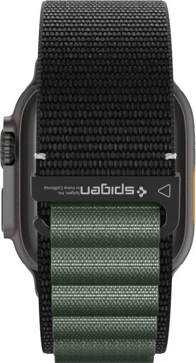 Produktbild Spigen Armband WBF1 Armband für Apple Watch 44 / 45 / 46 / 49 mm - Schwarz und Grün (49 mm, Nylon)