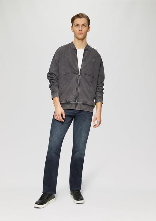 Image du produit S.Oliver Sweatshirt Jacke Gewaschene Sweatshirtjacke im Bomber-Style mit Front-Print (L)