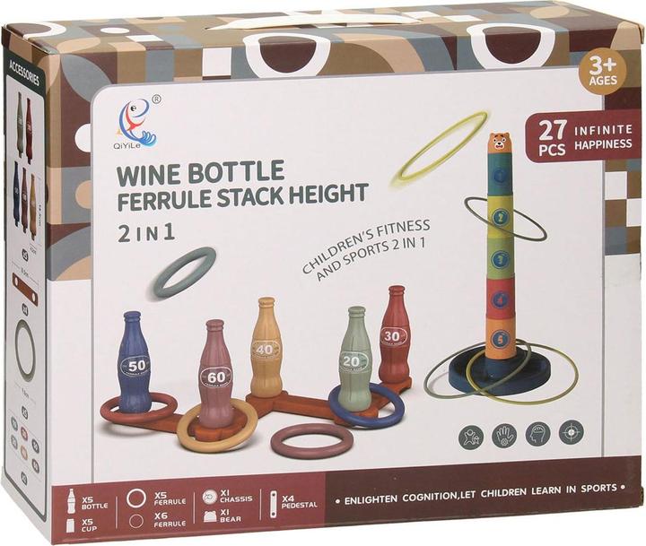 Produktbild QiYiLe Ringwurfspiel und Stapelturm 2in1