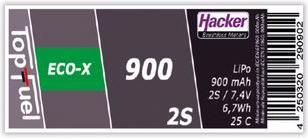 Immagine prodotto Hacker Batteria LiPo 25C (7.40 V, 900 mAh)