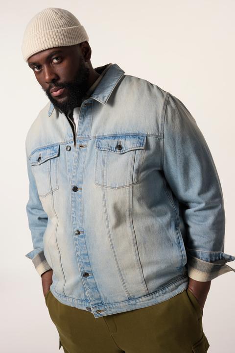 Actual product image Sthuge denim jacket, breast pockets, button band, up to 8 XL (XXL)