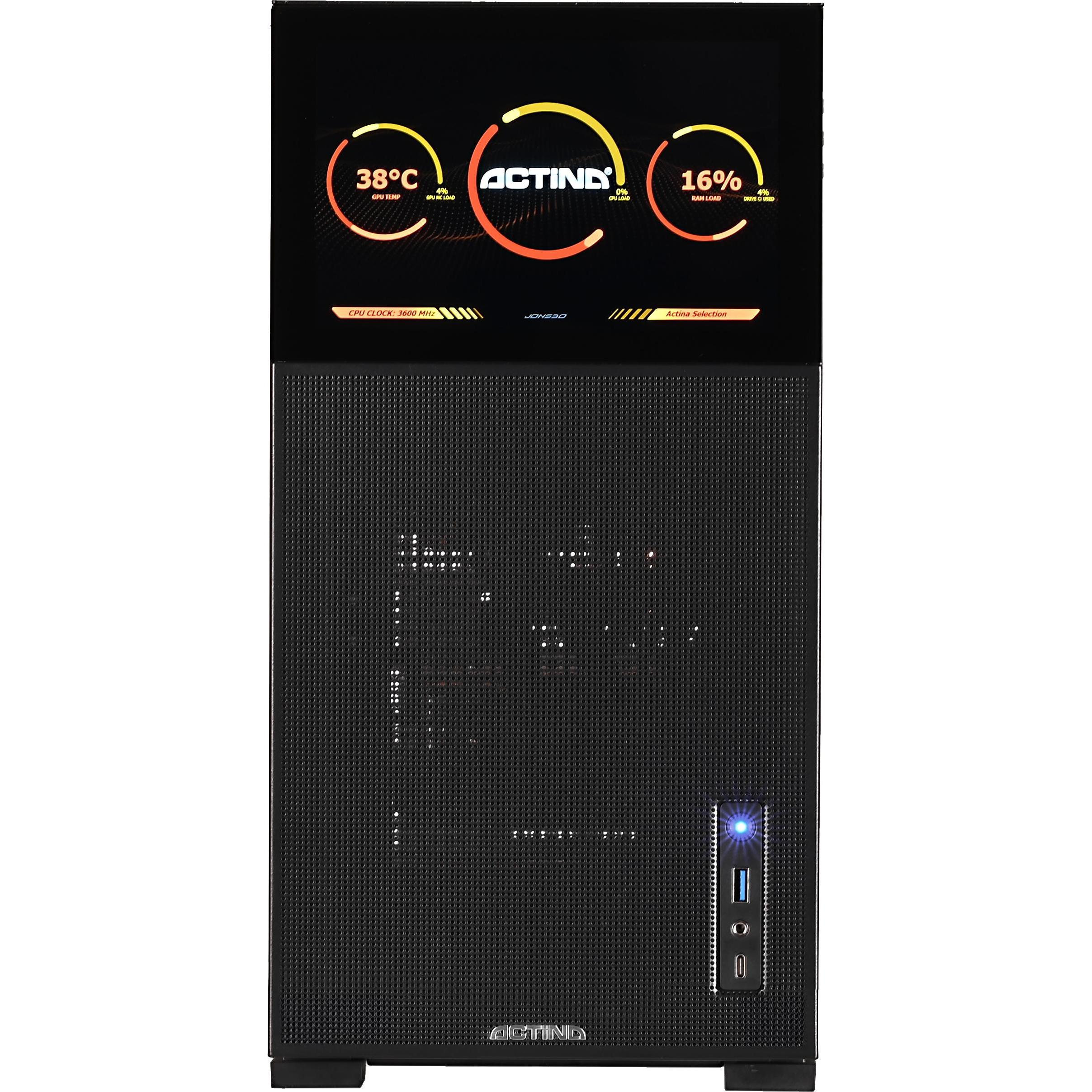 Thumbnail - Actina 5901443401650 (AMD Ryzen 7 5700, 32 GB, 1000 GB, Radeon RX 7700 XT), PC, Schwarz