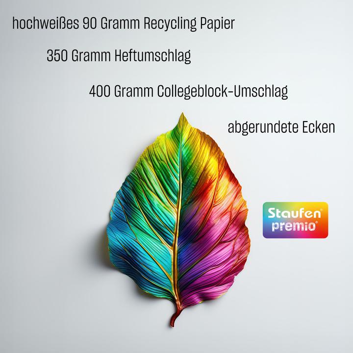 Produktbild Staufen Schulheft Premio, DIN A5 = 14,8 cm x 21,0 cm, blanko, 1, 32 Blatt, farbig mit Motiv (A5, Blanko, Weicher Einband)