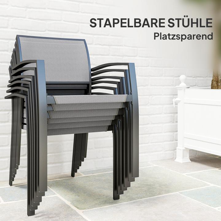 Produktbild Outsunny Gartenmöbel-Set Stahl, Kunststoff Grau
