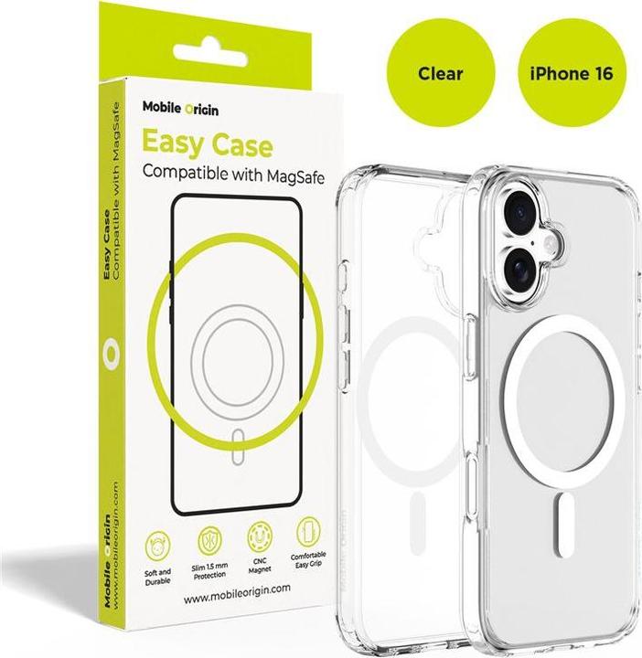 Mobile Origin Hybrid MagSafe Case, clear - iPhone 16 (Apple iPhone 16)