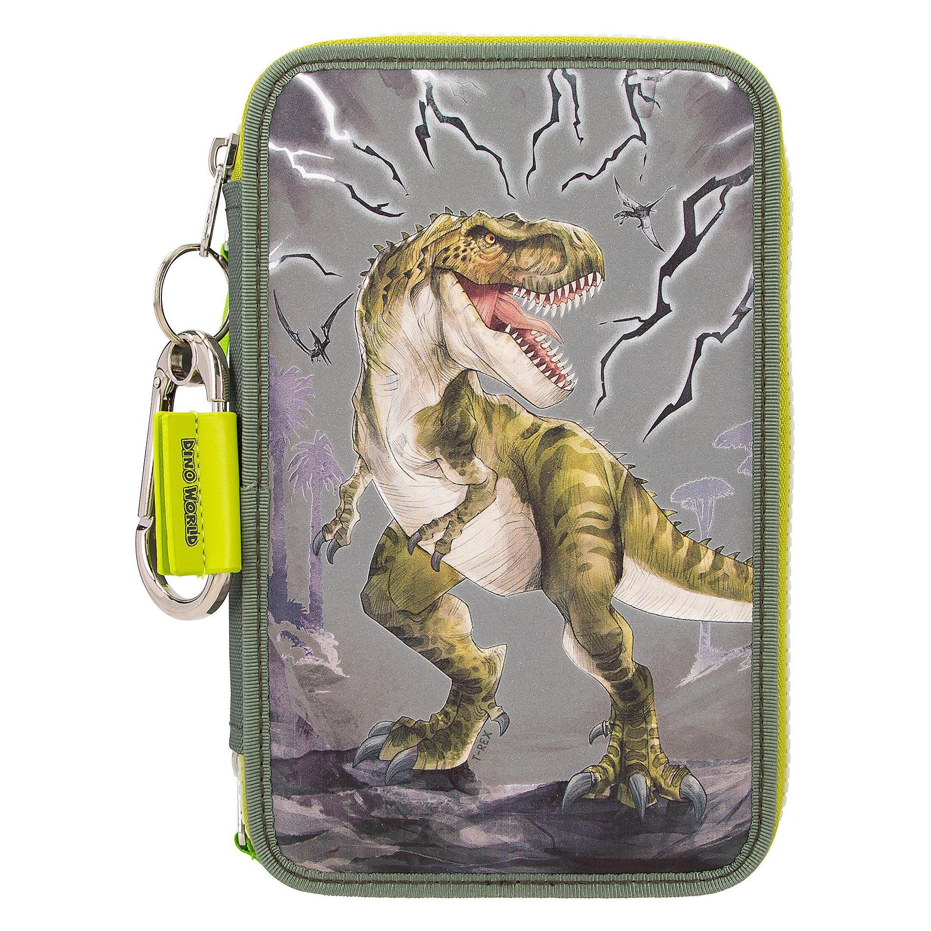 Dino, Potloodetuis, Wereld - Drievoudige Potlodenhouder Reflector ( 0411758 )