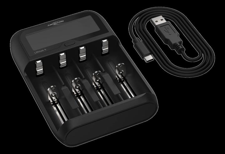 Actual product image Ansmann Lithium/NiMH charger Lithium 4 (1 pcs., 10340, 10350, 10440, 10500, 12500, 12650, 13500, 13650, 14500, 14650, 16340, 16650, 17335, 17355, 17500, 17650, 17670, 18350, 18490, 18500, 18650, 18700, 20650, 21700, 22650, Battery + charger)