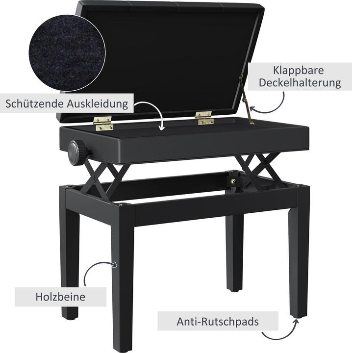Produktbild Homcom Klavierhocker höhenverstellbar (Musikerstuhl)