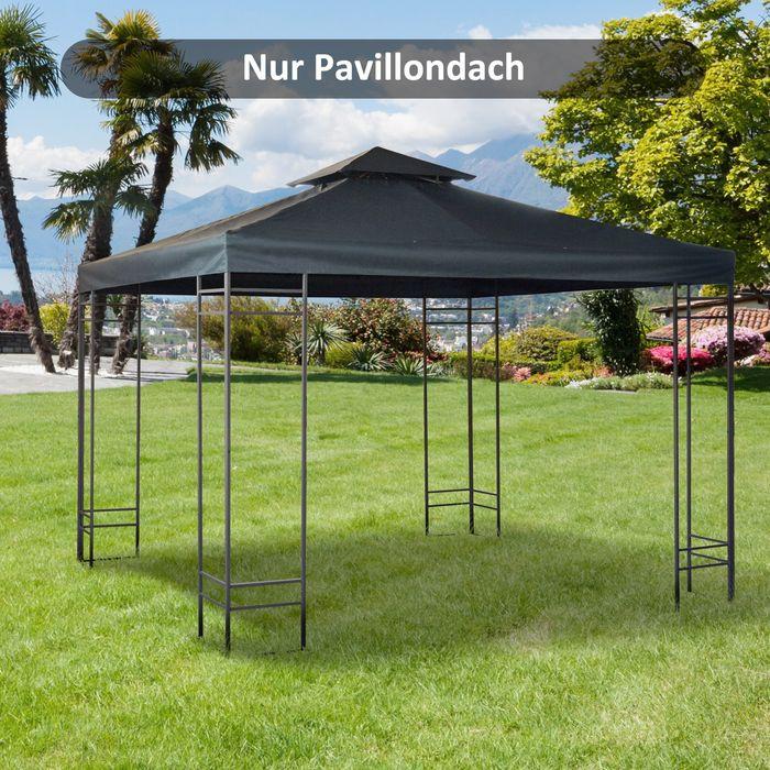 Produktbild Swisshandel24 Ersatzdach Pavillondach für Metallpavillon Gartenpavillon Partyzelt Gartenzelt Polyester 3x3m Kohleg (300 cm, 300 cm)