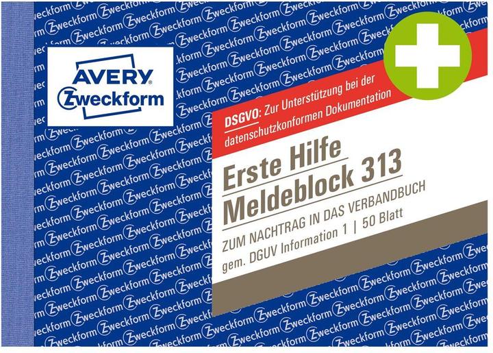 Produktbild Avery Erste Hilfe Meldeblock (50 x)