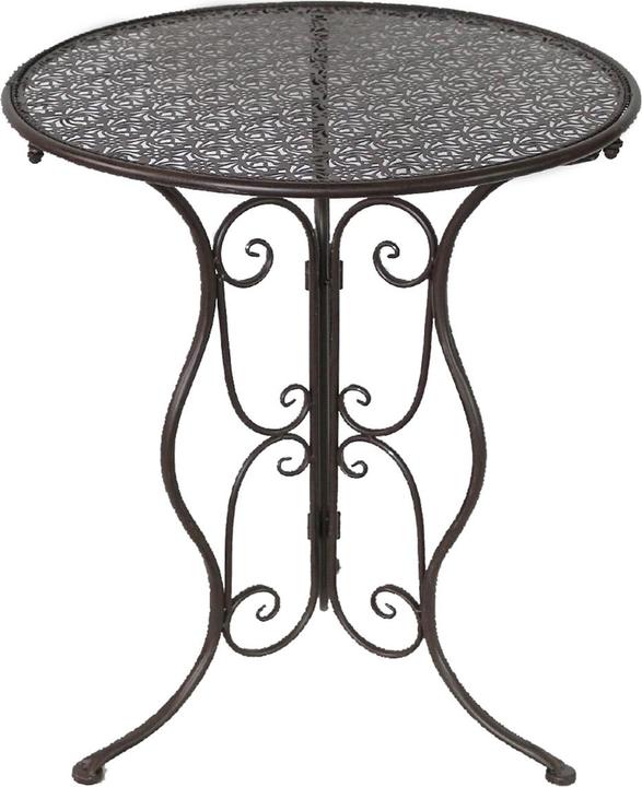 Produktbild HTI-Living Bistroset aus Metall 3-teilig, detailreich verzier Klapptisch Ø 60 cm und 2 Klappstühle (60 cm)